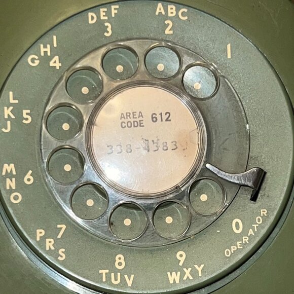 Vintage Avocado Green Bell System - Western Electric C/D 500 Rotary Telephone - Picture 2 of 7